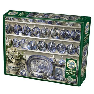 3/$55❤️Cobble Hill China Hutch 1000 pcs puzzle Chinese Tea Cup Grandma's Teacups